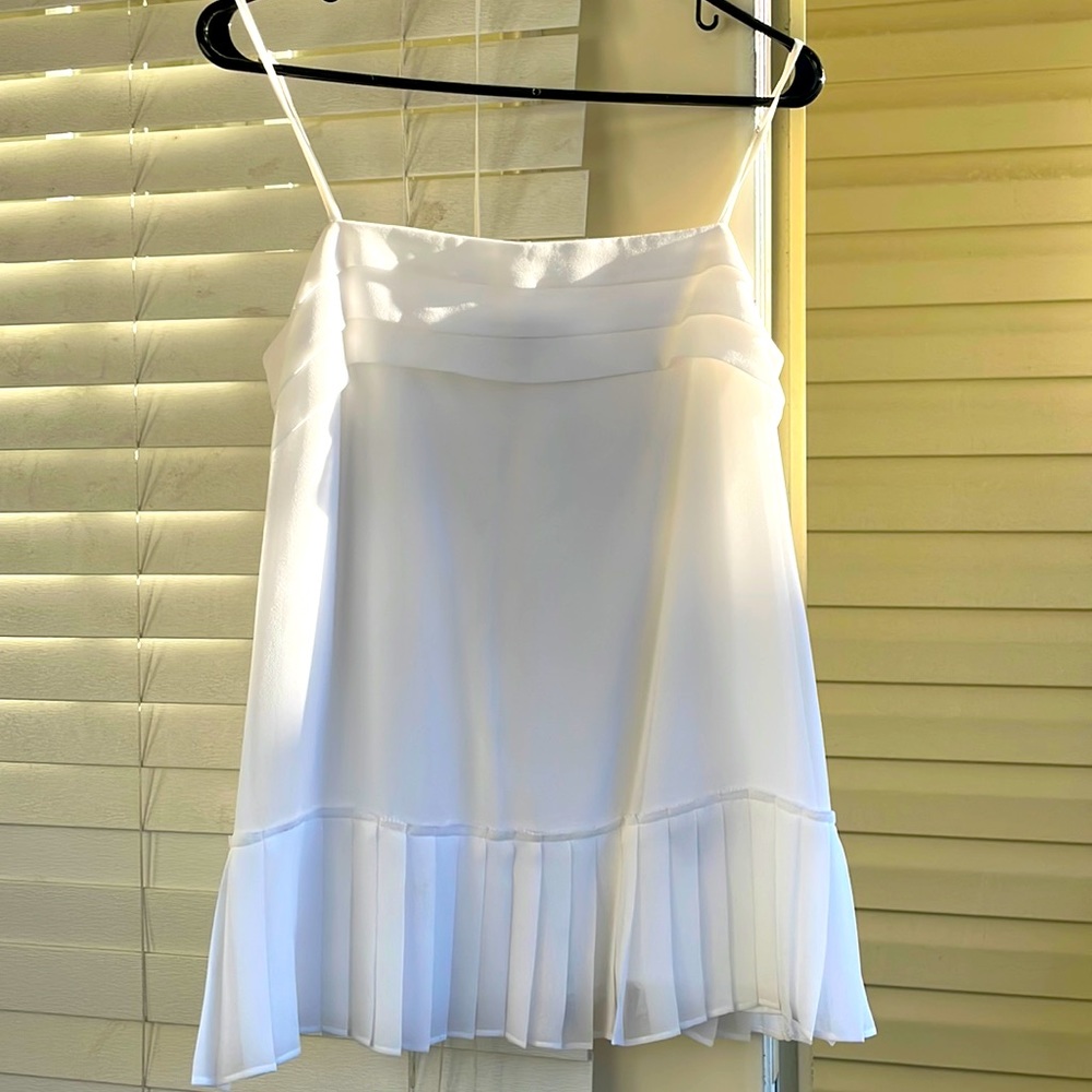 Banana Republic Sheer/Chiffon white top w lining